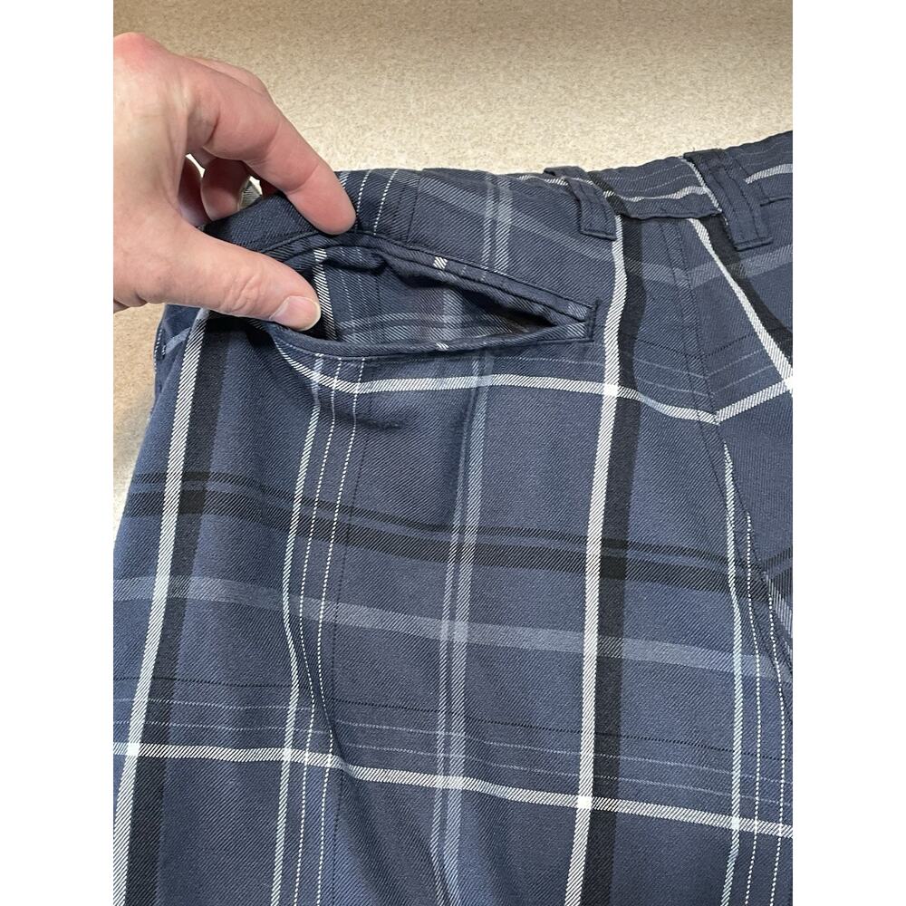 O'Neill Men's Plaid Blue Casual Shorts Size 38 Flat Front Pockets Zip - Picture 7 of 12